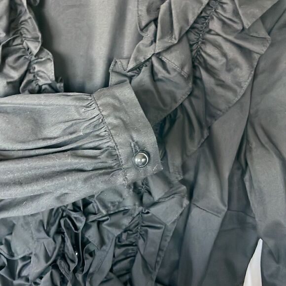 WALTER Stretchy Ruffled Button Down Shirt, S - Picture 4 of 5